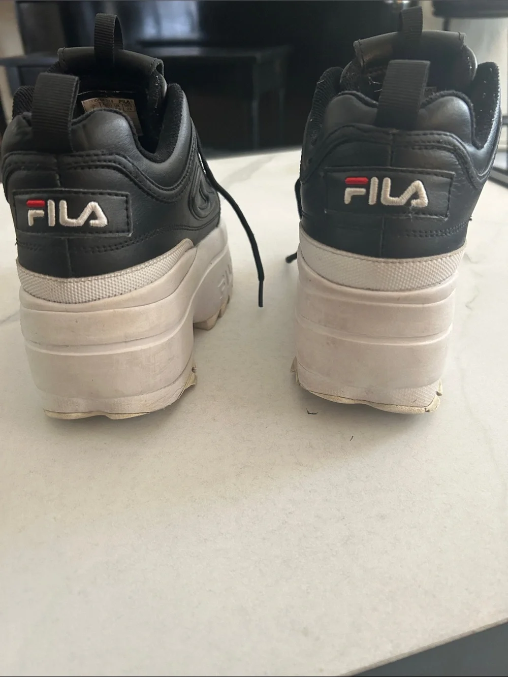 FILA Black and White Women's High Platform Sneakers Size 7